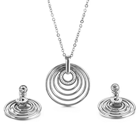 Conjunto Semijoia Colar e Brinco Prateado