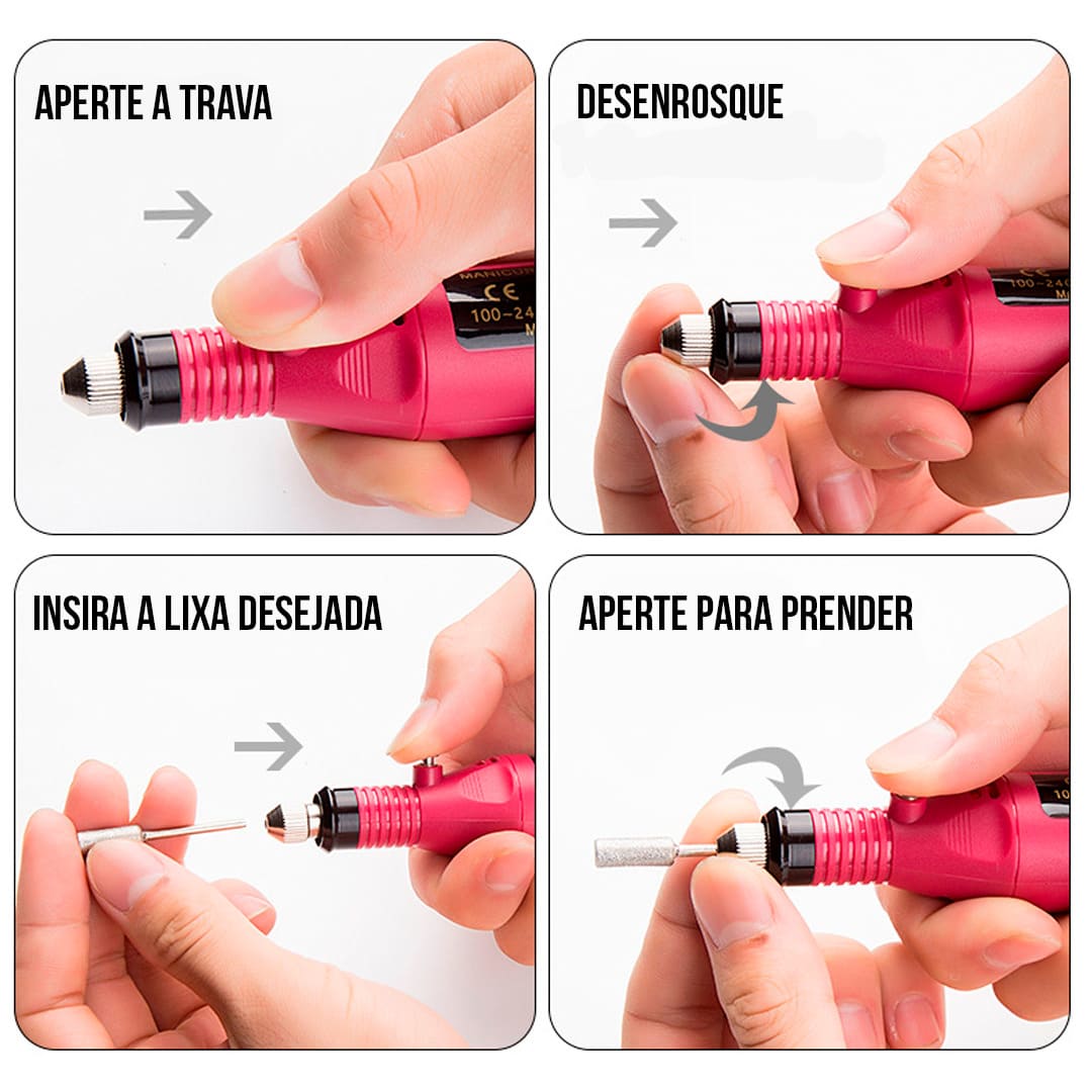 Lixadeira Elétrica de Unhas Manicure Pedicure