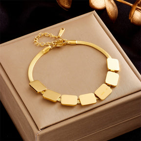 Conjunto Semijoia Colar e Pulseira Modelo Geométrico
