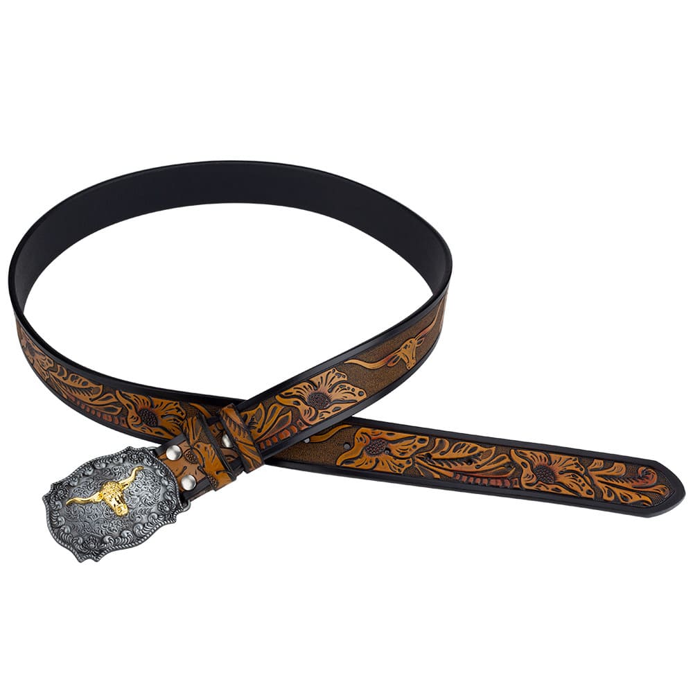 Cinto Country Masculino de Couro Legítimo Texas