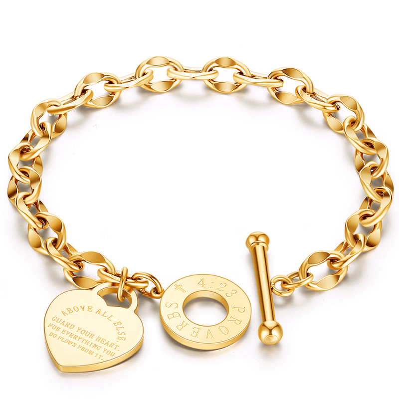 Pulseira Feminina Com Pingente Coração