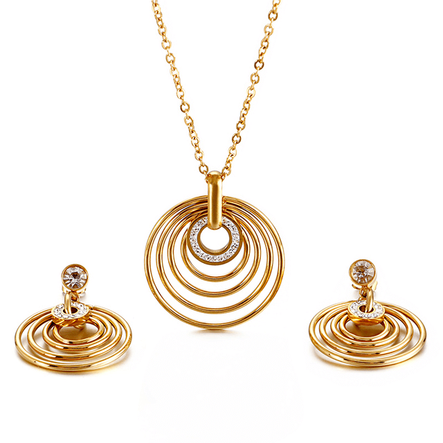 Conjunto Semijoia Colar e Brinco Dourado
