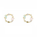 Brinco Redondo Com Pedras Coloridas