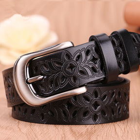 Cinto de Couro Feminino Modelo Flower