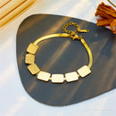 Conjunto Semijoia Colar e Pulseira Modelo Geométrico