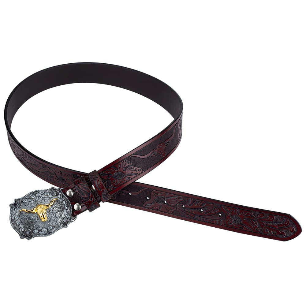 Cinto Country Masculino de Couro Legítimo Texas