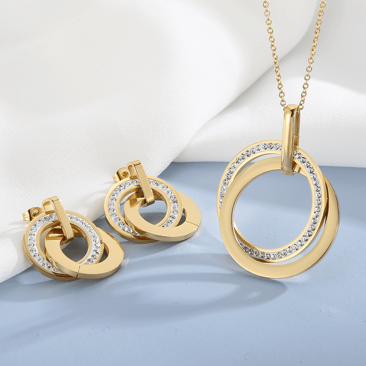Conjunto Semijoia Colar e Brinco 