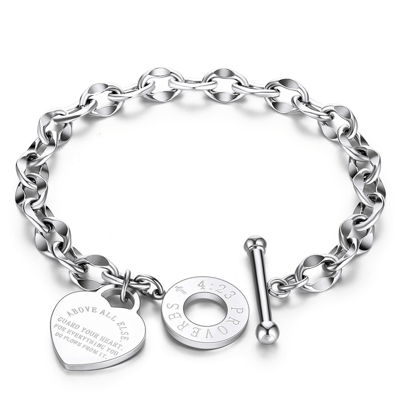 Pulseira Feminina Com Pingente Coração