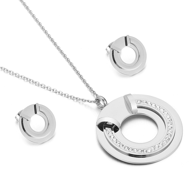 Conjunto Semijoia Colar e Brinco Prateado