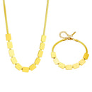 Conjunto Semijoia Colar e Pulseira Modelo Geométrico