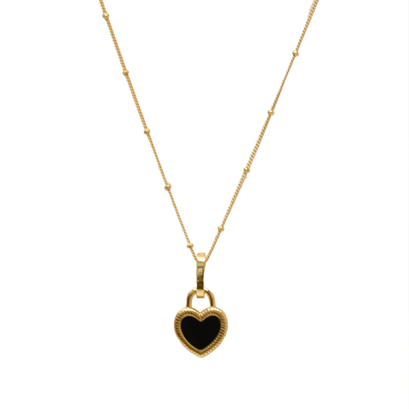 Colar Feminino Pingente Coração Duas Cores