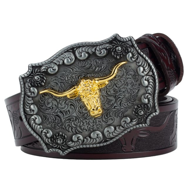 Cinto Country Masculino de Couro Legítimo Texas