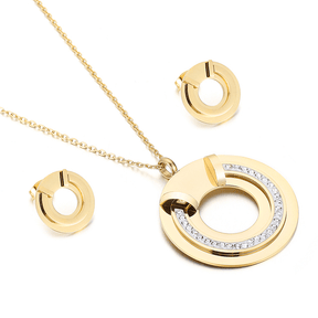 Conjunto Semijoia Colar e Brinco Dourado