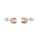 Brinco de Pedra Pequeno Com Zircônias - Prata 925