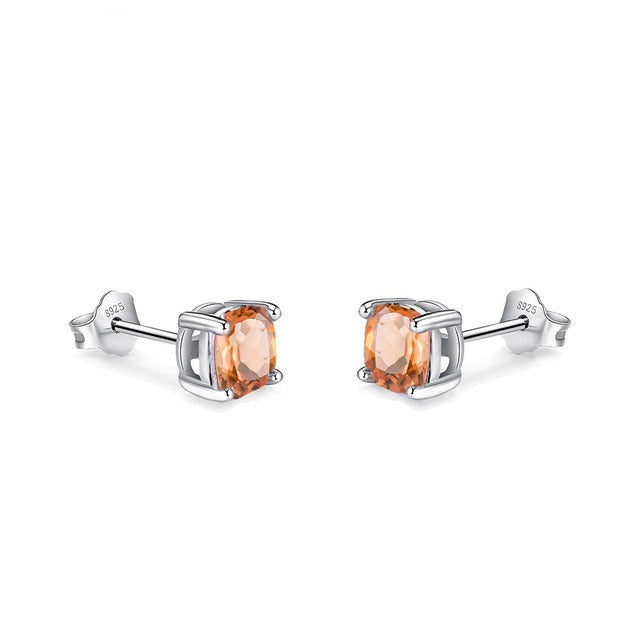 Brinco de Pedra Pequeno Com Zircônias - Prata 925