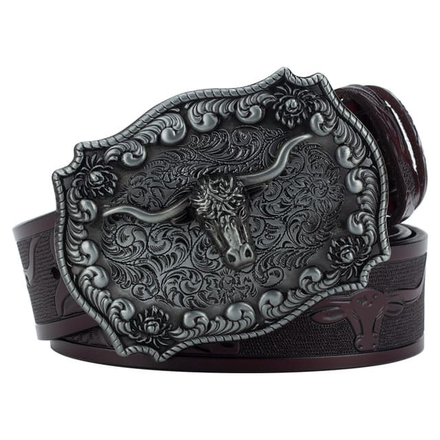 Cinto Country Masculino de Couro Legítimo Texas