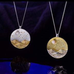 Colar Feminino em Prata 925 com Pingente de Paisagem