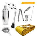 Kit Barman Coquetel Completo 550ml Profissional de Aço Inoxidável