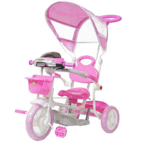Triciclo Infantil Com Pedal e Cobertura Motoca Empurrador