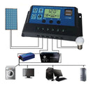 Controlador de Carga Solar LCD PWM 10-60A 12V 24V