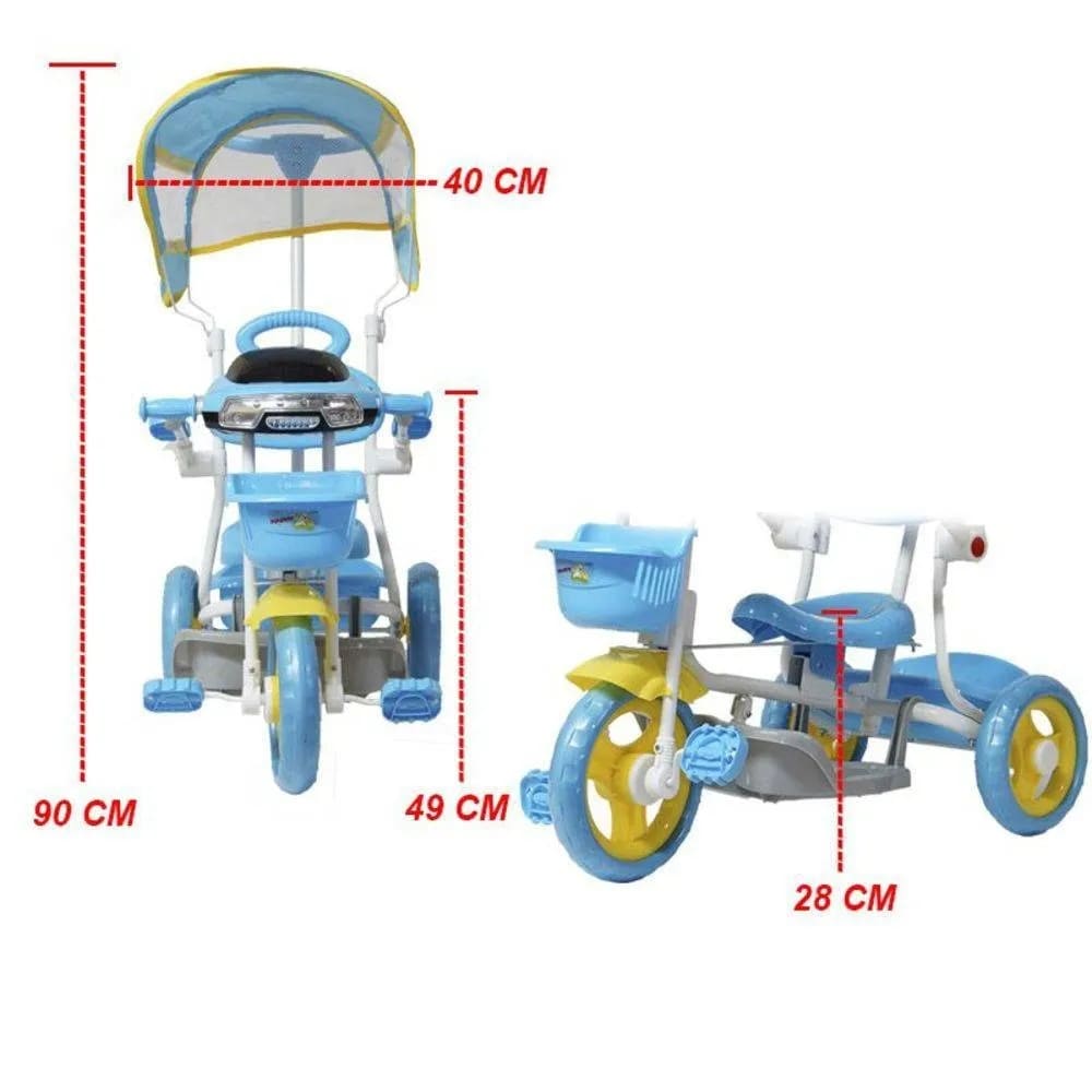 Triciclo Infantil Com Pedal e Cobertura Motoca Empurrador