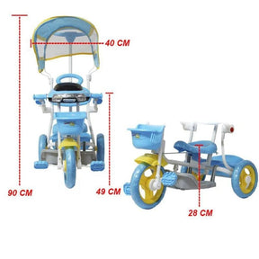 Triciclo Infantil Com Pedal e Cobertura Motoca Empurrador
