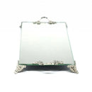 Bandeja Decorativa Espelhada Retangular Luxo Prateada Lavabo Banheiro 12x20cm