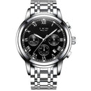 Relógio Masculino Lige Fashion Luxury cor Silver Black