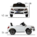 Mini Carro Elétrico Infantil Mercedes Branco Controle Remoto