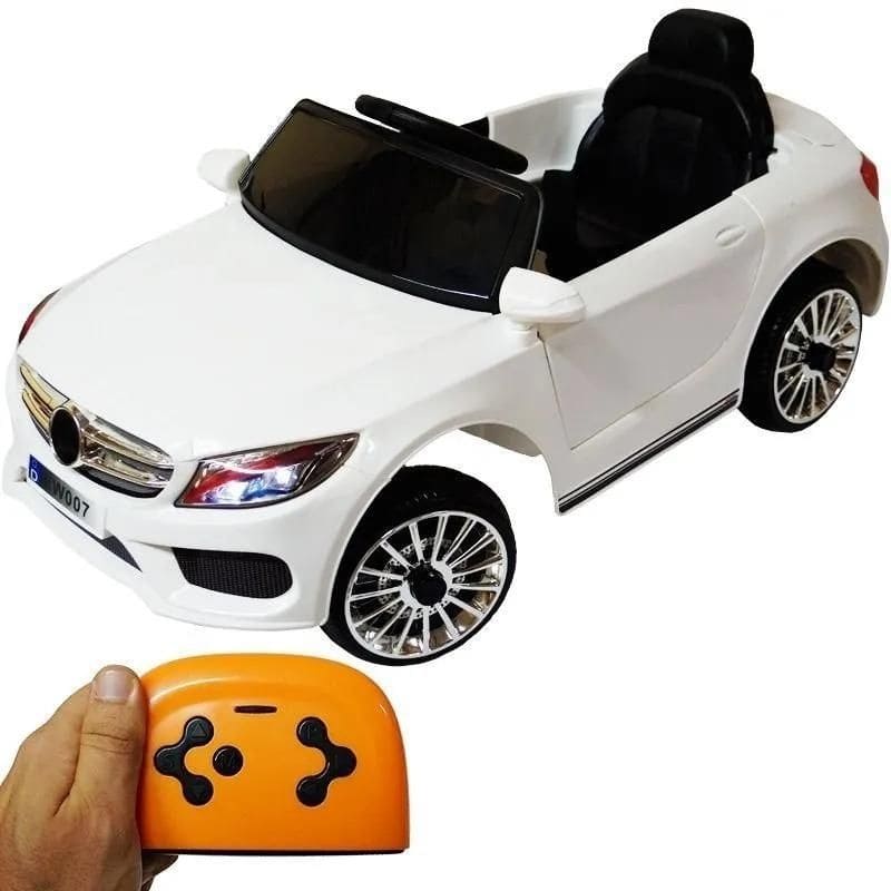 Mini Carro Elétrico Infantil Mercedes Branco Controle Remoto