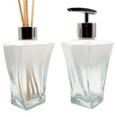 Kit Sabonete e Difusor Decoração Luxo Modelo Vidro Elegance Branco Degrade 200ml