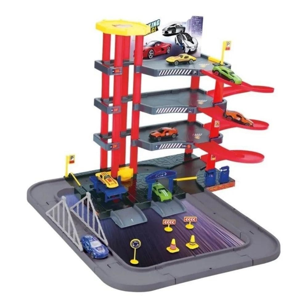 Brinquedo Posto com Carrinho Pista Lava Rápido Estacionamento Completo