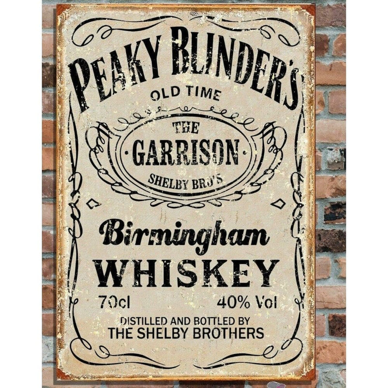 Quadro Metálico Peaky Blinders Birmingham Whiskey The Garrison