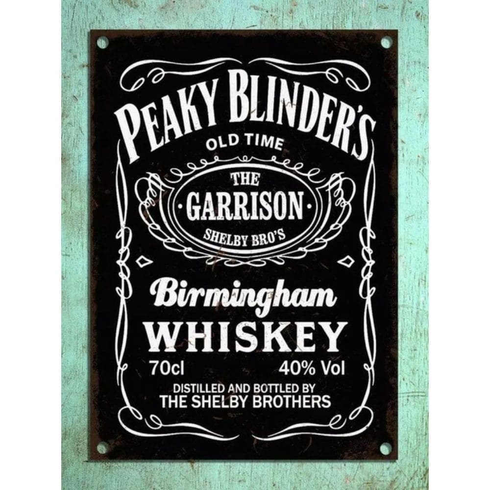 Quadro Metálico Peaky Blinders Birmingham Whiskey The Garrison