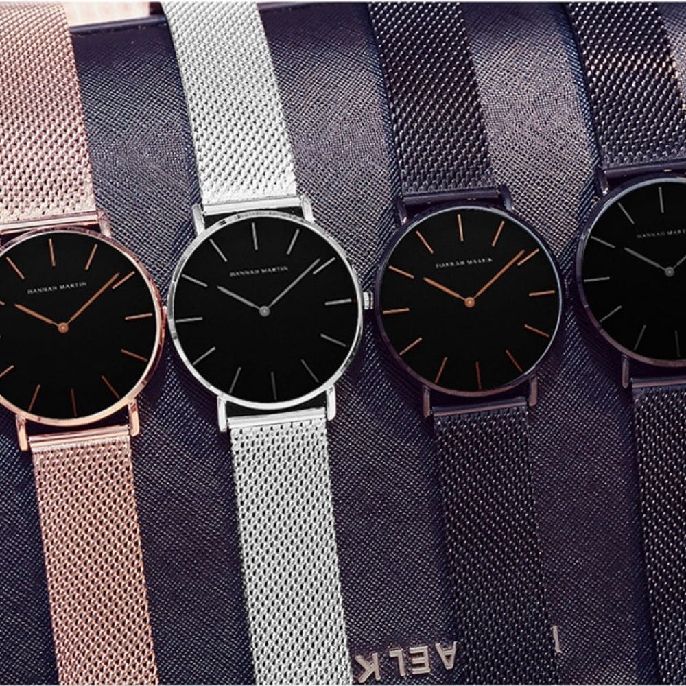Relógio Feminino de Luxo Hannah Martin Quartzo À Prova D'Água Minimalista