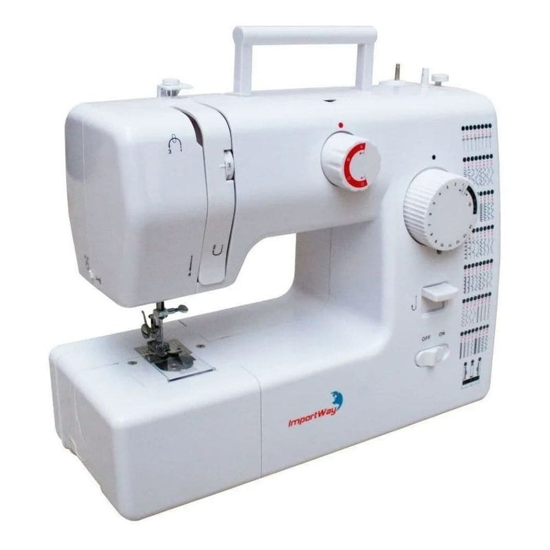 Máquina de Costura Reta Portátil Doméstica Branca Importway IWMC-509 127V/220V