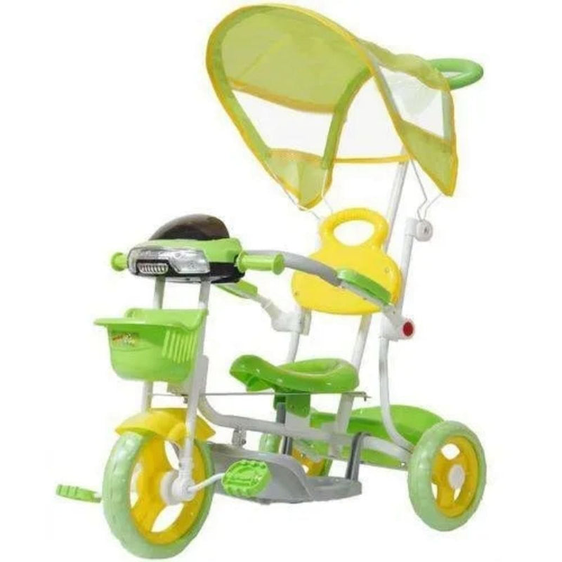 Triciclo Infantil Com Pedal e Cobertura Motoca Empurrador