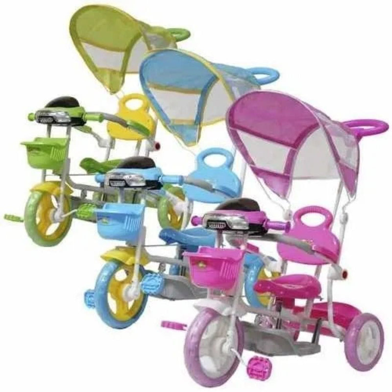 Triciclo Infantil Com Pedal e Cobertura Motoca Empurrador