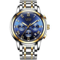 Relógio Masculino Lige Fashion Luxury cor Golden Blue