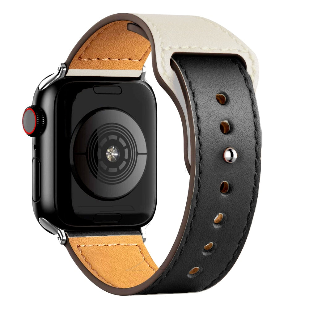 Pulseira de Couro Legítimo para Apple Watch IWO 38/40mm 42/44mm