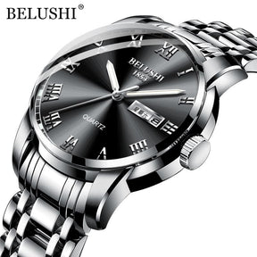 Relógio Masculino Analógico Luminous Luxury Belushi cor silver black