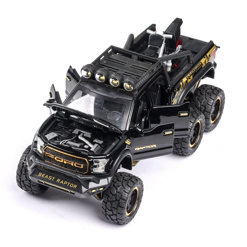 Carrinho de Brinquedo Miniatura Caminhonete Pick-Up F150 Beast Raptor Off-Road