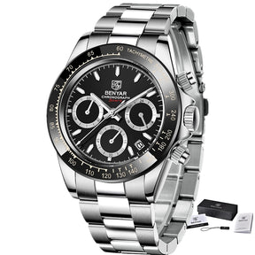 Relógio Masculino Sport Luxury Prova de Água Aço Quartzo Benyar