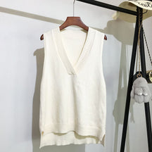 Colete Feminino Gola V Moda Outono Inverno Pateekate