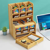 Organizador de Mesa Escritório Madeira Multifuncional