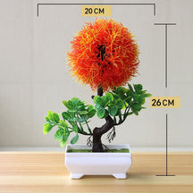 Planta Artificial Bonsai Colorido com Vaso para Decoração