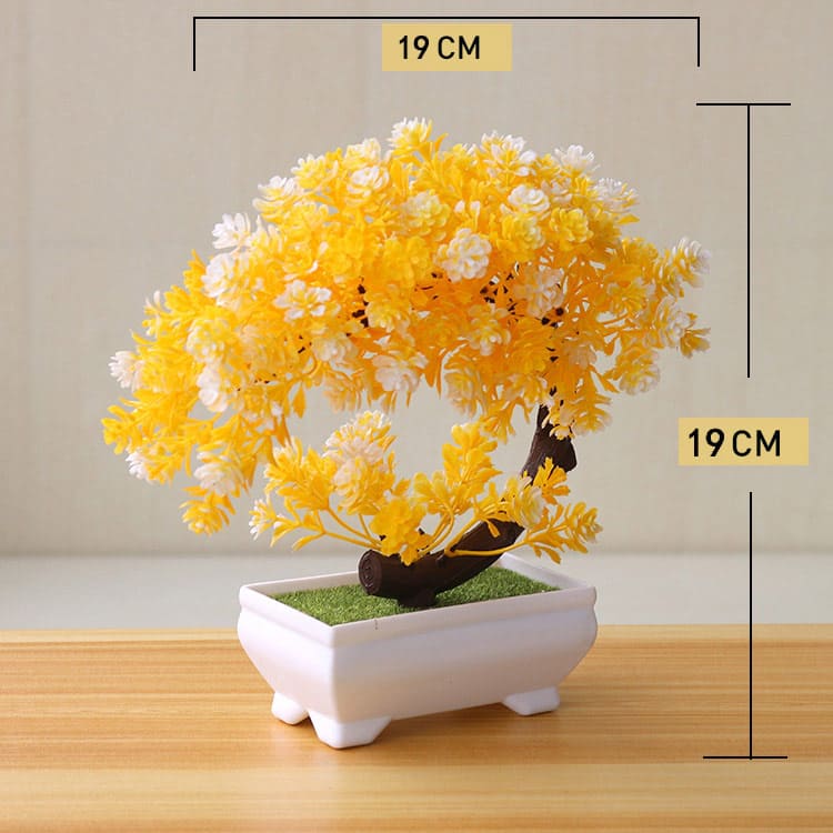 Planta Artificial Bonsai Colorido com Vaso para Decoração