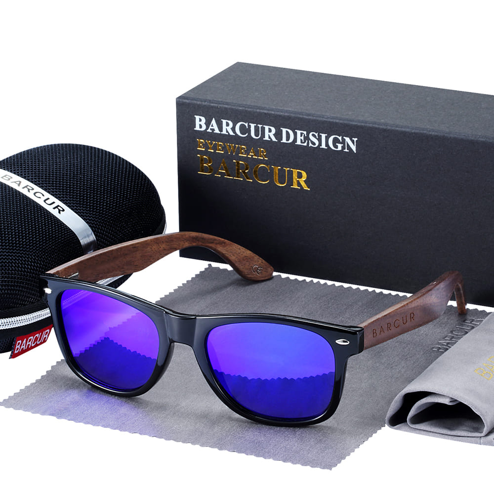 Óculos de Sol Masculino Madeira Pine Polarizado Barcur
