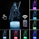 Luminária Abajur Led 3D Luz Noturna Star Wars Guerra nas Estrelas