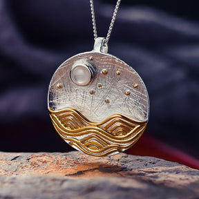 Colar Feminino em Prata 925 com Pingente de Paisagem
